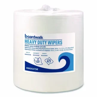 Boardwalk® Hydrospun Wipers, Heavy Duty, 12 x 12, White, 475/Roll