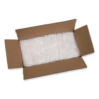 Boardwalk® Individually Wrapped Paper Straws, White, 3,200/Carton