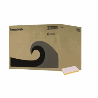 Boardwalk® Light-Duty Scrubbing Sponge, Yellow/White, Individually Wrapped, 20/Carton