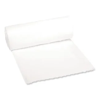 Boardwalk® Low-Density Waste Can Liners, 16 gal, 0.4 mil, 24" x 32", White, Perforated Roll, 25 Bags/Roll, 20 Rolls/Carton