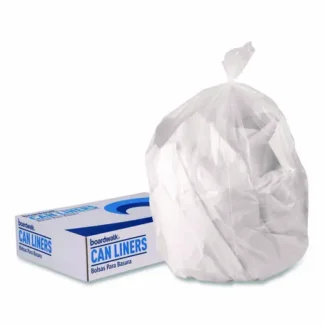 Boardwalk® Low-Density Waste Can Liners, 16 gal, 0.5 mil, 24" x 32", Clear, Perforated Roll, 500/Carton