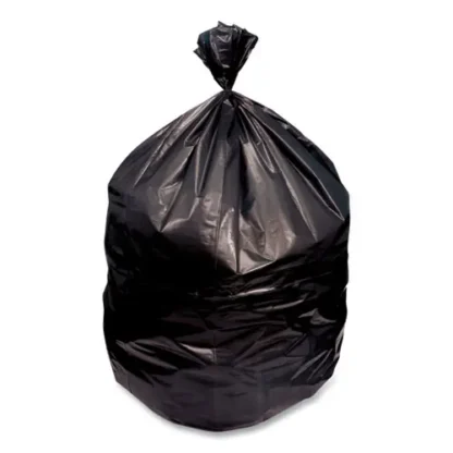 Boardwalk® Low-Density Waste Can Liners, 23 gal, 0.9 mil, 28" x 45", Black, 25 Bags/Roll, 8 Rolls/Carton