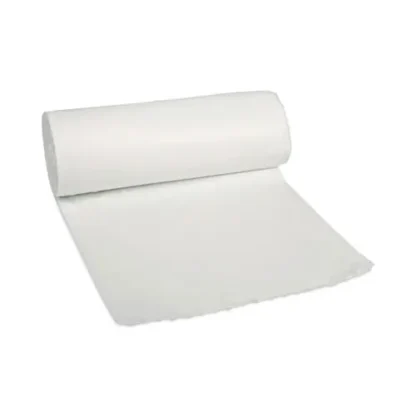 Boardwalk® Low-Density Waste Can Liners, 30 gal, 0.5 mil, 30" x 36", White, Perforated Roll, 10 Bags/Roll, 20 Rolls/Carton