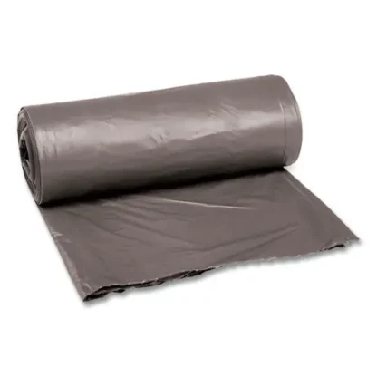 Boardwalk® Low-Density Waste Can Liners, 30 gal, 0.95 mil, 30" x 36", Gray, Perforated Roll, 25 Bags/Roll, 4 Rolls/Carton