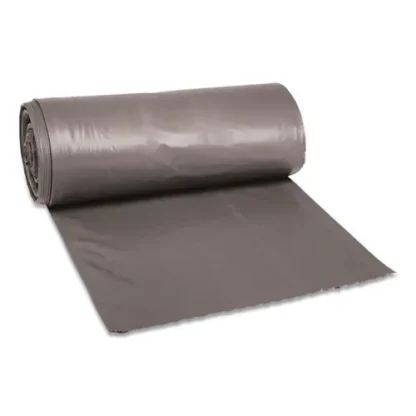 Boardwalk® Low-Density Waste Can Liners, 33 gal, 1.1 mil, 33" x 39", Gray, Perforated Roll, 25 Bags/Roll, 4 Rolls/Carton