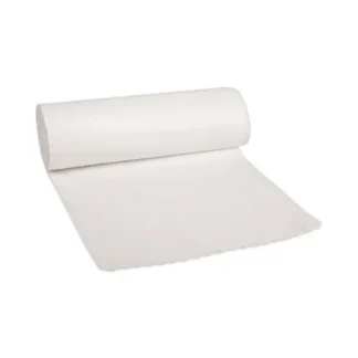 Boardwalk® Low-Density Waste Can Liners, 60 gal, 0.5 mil, 38" x 58", White, Perforated Roll, 10 Bags/Roll, 10 Rolls/Carton