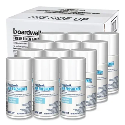 Boardwalk® Metered Air Freshener Refill, Fresh Linen Scent, 7 oz Aerosol Spray, 12/Carton