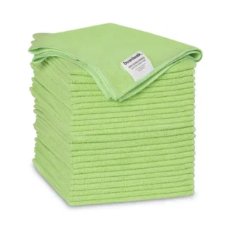 Boardwalk® Microfiber Cleaning Cloths, Green, 24 Pack