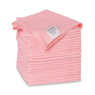 Boardwalk® Microfiber Cleaning Cloths, Pink, 16" x 16", 24 Pack