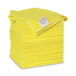 Boardwalk® Microfiber Cleaning Cloths, 16 x 16, Yellow, 24/Pack