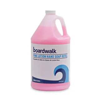Boardwalk® Mild Cleansing Pink Lotion Hand Soap Refill, Cherry Scent, 1 gal Bottle, 4/Carton