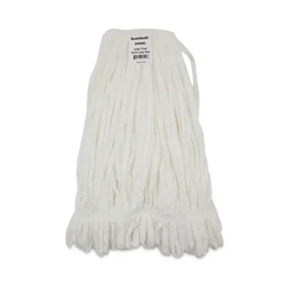 Boardwalk® Mop Head, Looped, Enviro Clean with Tailband, Large, White, 12/Carton