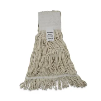 Boardwalk® Mop Head, Pro Loop Web/Tailband, Premium Saddleback Head, 24-oz., White, 12/Case