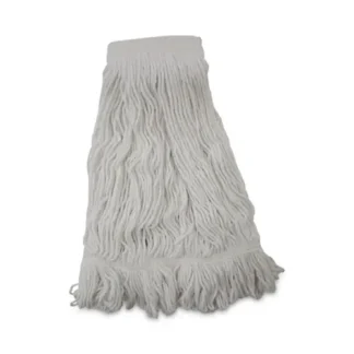 Boardwalk® Mop Head, Pro Loop Web/Tailband, Premium Saddleback Head, Rayon, 24-oz., White, 12/Carton