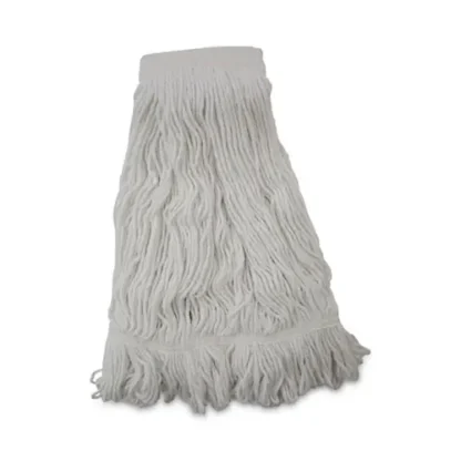 Boardwalk® Mop Head, Pro Loop Web/Tailband, Premium Saddleback Head, Rayon, 24-oz., White, 12/Carton