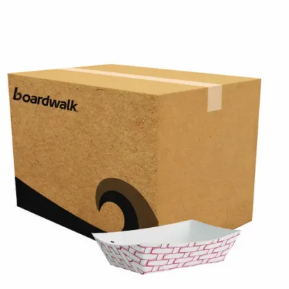 Boardwalk® Paper Food Baskets, 0.25 lb Capacity, Red/White, 1,000/Carton