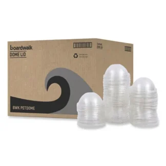Boardwalk® PET Cold Cup Dome Lids, Fits 14 oz to 24 oz Cold Cups, Plastic, Clear