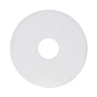 Boardwalk® Polishing Floor Pads, 12" Diameter, White, 5/Carton