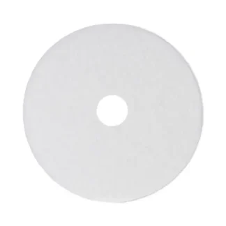 Boardwalk® Polishing Floor Pads, 14" Diameter, White, 5/Carton
