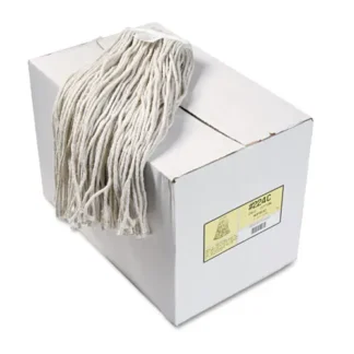Boardwalk® Premium Cut-End Wet Mop Heads, Cotton, 24oz, White, 12/Carton