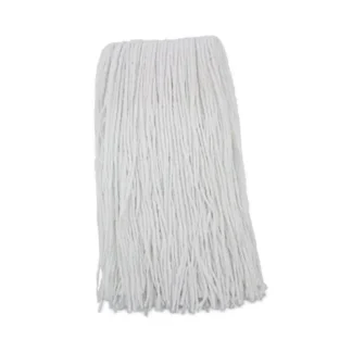 Boardwalk® Premium Cut-End Wet Mop Heads, Rayon, 20oz, White, 12/Carton