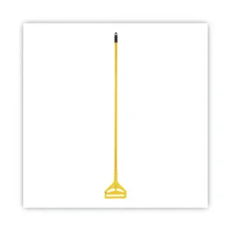 Boardwalk® Quick Change Side-Latch Plastic Mop Head Handle, 60" Aluminum Handle, Yellow