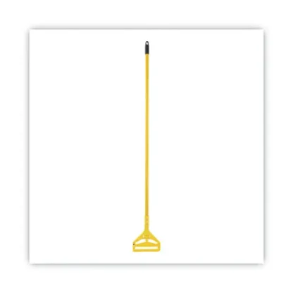 Boardwalk® Quick Change Side-Latch Plastic Mop Head Handle, 60" Aluminum Handle, Yellow