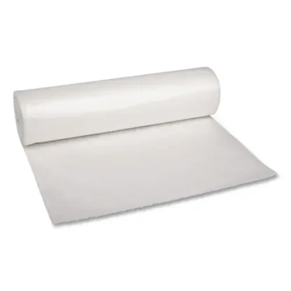 Boardwalk® Recycled Low-Density Polyethylene Can Liners, Clear, 60 Gallon, 38" x 58", 1.1 mil, 10 Bags/Roll, 10 Rolls/Carton