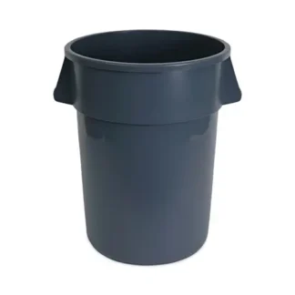 Boardwalk® Round Waste Receptacle, 44 gal, Plastic, Gray