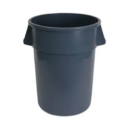 Boardwalk® Round Waste Receptacle, 44 gal, Plastic, Gray
