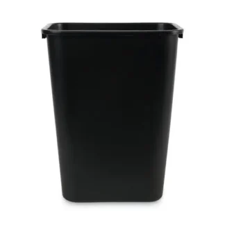 Boardwalk® Soft-Sided Wastebasket, Plastic, Black, 41 qt