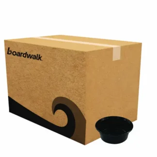 Boardwalk® Souffle/Portion Cups, 1.5 oz, Plastic, Black, 2,500/Carton