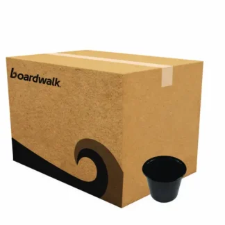 Boardwalk® Souffle/Portion Cups, 5.5 oz, Black, Plastic, 2,500/Carton