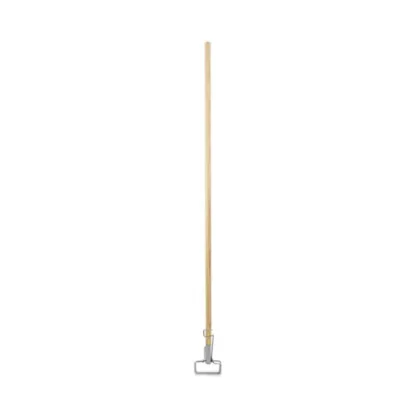 Boardwalk® Spring Grip Metal Head Mop Handle, Wood, 60", Natural