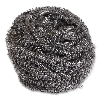 Boardwalk® Stainless Steel Scrubber, Large Size, Steel Gray, 12/Carton