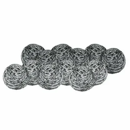 Boardwalk® Stainless Steel Scrubber, Medium Size, Steel Gray, 72/Carton