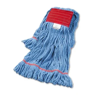 Boardwalk® Super Loop Wet Mop Head, Cotton/Synthetic Fiber, 5" Headband, Large, Blue