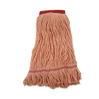 Boardwalk® Super Loop Wet Mop Head, Cotton/Synthetic Fiber, 5" Headband, Large, Orange, 12/Carton