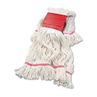 Boardwalk® Super Loop Wet Mop Head, Cotton/Synthetic Fiber, 5" Headband, Large, White