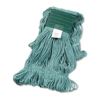 Boardwalk® Super Loop Wet Mop Head, Cotton/Synthetic Fiber, 5" Headband, Medium Size, Green