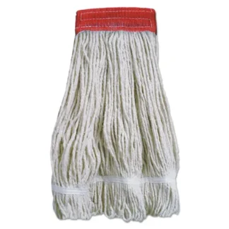 Boardwalk® Wideband Looped-End Mop Heads, Natural, Red Band, 20 oz, 12/Carton