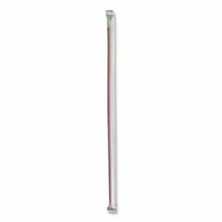 Boardwalk® Wrapped Giant Straws, 10.25", Polypropylene, Red, 1,200/Carton