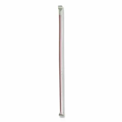 Boardwalk® Wrapped Giant Straws, 10.25", Polypropylene, Red, 1,200/Carton