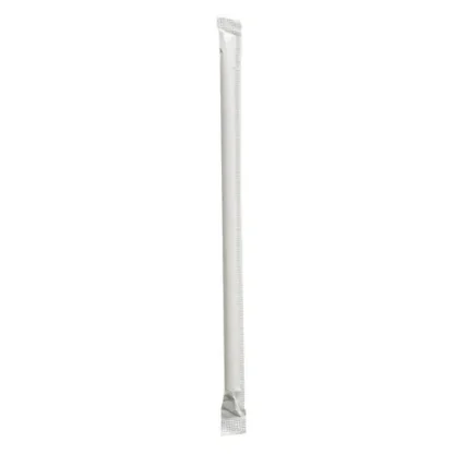 Boardwalk® Wrapped Giant Straws, Red/White Striped, 7.75", 7,200/Carton