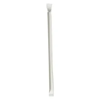 Boardwalk® Wrapped Jumbo Paper Straws, Paper, White, 1,280/Carton