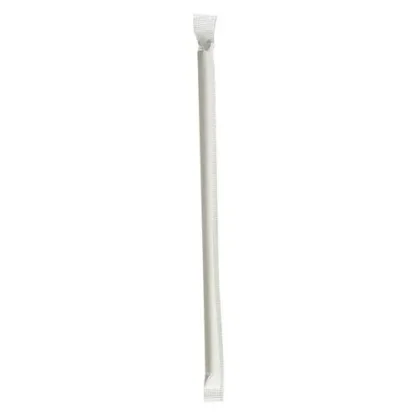 Boardwalk® Wrapped Jumbo Paper Straws, Paper, White, 1,280/Carton