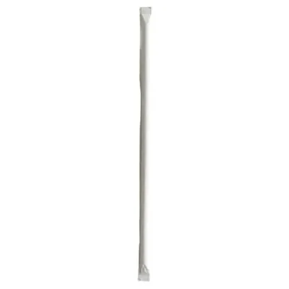 Boardwalk® Wrapped Jumbo Straws, 10.25", Polypropylene, Clear, 2,000/Carton