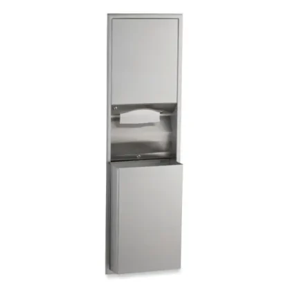 Bobrick ClassicSeries Recessed Convertible Paper Towel Dispenser/Waste Receptacle, Satin Stainless Steel