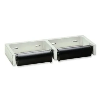 Bobrick ClassicSeries Toilet Tissue Dispenser, Controlled Delivery, Black/Aluminum