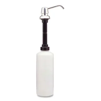 Bobrick Contura Lavatory-Mounted Soap Dispenser, Chrome/Stainless Steel, 34 oz